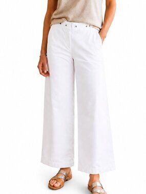White Talbots wide leg cropped pants